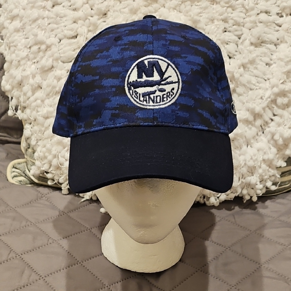 NY Islanders Blue and Black Military Camo Hat